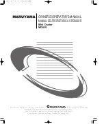 Maruyama MD830 Owner'S/Operator'S Manual preview