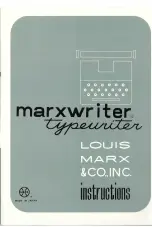 Preview for 1 page of MARX Marxwriter Instructions