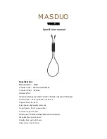 Preview for 1 page of MAS MAS-DUO WIRELESS User Manual