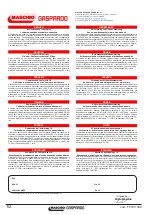 Preview for 112 page of Maschio F07011399 Use And Maintenance