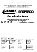 Preview for 12 page of Maschio GASPARDO CIRO E Use And Maintenance - Operator'S Manual