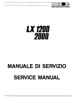 Предварительный просмотр 1 страницы Mase Generators LX 1200 Service Manual