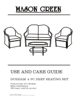 Preview for 1 page of Mason Green DURHAM 0-05623665-6 Use And Care Manual