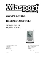 Masport ACC III Owner'S Manual preview