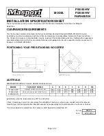 Preview for 1 page of Masport F10000 HW Installation Specification Sheet