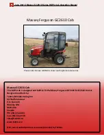 MASSEY FERGUSON GC2610 Cab Operation Manual preview