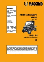 Massimo T-BOSS 410 Owner'S/Operator'S Manual preview