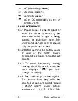 Preview for 9 page of Mastech MS8201H Operator'S Manual