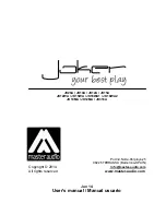 Master audio joker JK10A User Manual preview