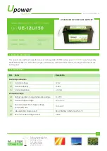 Master Battery UPOWER Ecoline UE-12Li150 Manual preview