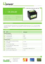 Master Battery UPOWER Ecoline UE-24Li25 Manual preview