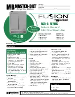 Master Bilt Fusion BSD-24SFA Specification Sheet предпросмотр