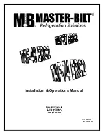 Предварительный просмотр 1 страницы Master Bilt TAF-27 ERC2 s Installation & Operation Manual