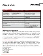 Preview for 15 page of Master Lock SentrySafe LX110B Owner'S Manual