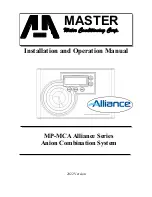 Preview for 1 page of Master Water Conditioning Alliance MP-CSN-20T Installation And Operation Manual