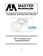 Preview for 1 page of Master Water Conditioning Clarifier MCA Series Installation And Operation Manual