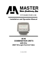 Master Water Conditioning FES-30T Installation And Operation Manual preview