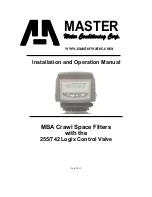 Master Water Conditioning MBA Series Installation And Operation Manual preview