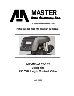 Master Water Conditioning MP-MBA-15T Installation And Operation Manual preview