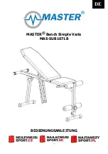 Предварительный просмотр 14 страницы Master Bench Simple Vario User Manual