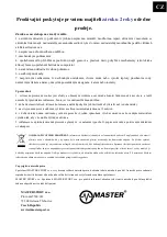 Preview for 11 page of Master MAS4A016 Owner'S Manual