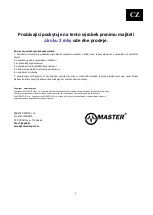 Предварительный просмотр 4 страницы Master MAS4A018 Owner'S Manual