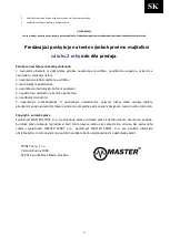 Предварительный просмотр 9 страницы Master MAS4A018 Owner'S Manual