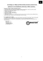 Предварительный просмотр 7 страницы Master MAS4A053 User Manual