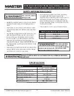 Preview for 4 page of Master MH-18-PCH-A User'S Manual And Operation Instructions