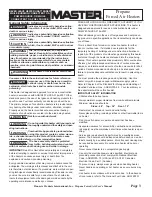 Preview for 3 page of Master MH-40-GFA User'S Manual And Operating Instructions