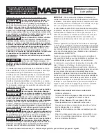 Preview for 21 page of Master MH-40-GFA User'S Manual And Operating Instructions