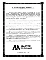 Предварительный просмотр 26 страницы Master MP-CLR-30 Installation And Operation Manual