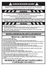 Preview for 2 page of Masterbuilt 160324 Assembly, Care & Use Manual Warning & Safety Information