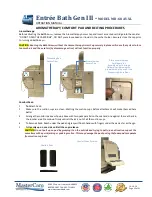 Предварительный просмотр 33 страницы Mastercare Entree Bath Gen III MB-68 AV-XL User Manual