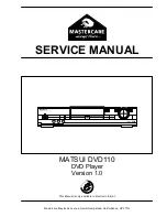 Предварительный просмотр 1 страницы Mastercare MATSUI DVD110 Service Manual