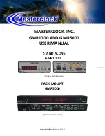 Preview for 1 page of Masterclock GMR1000 User Manual