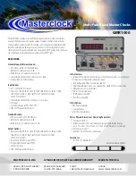 Предварительный просмотр 4 страницы Masterclock GMR1000 User Manual