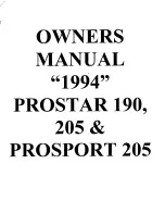 Предварительный просмотр 1 страницы MasterCraft 1994 ProSport 205 Owner'S Manual