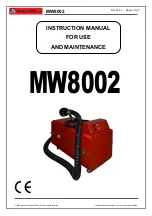 Masterweld MW8002 Instruction Manual For Use And Maintenance preview