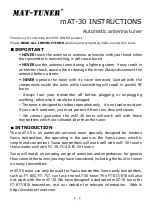 Preview for 1 page of Mat-Tuner mAT-30 Instructions Manual