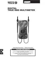 Matco Tools ADMM50 Operating Instructions Manual preview