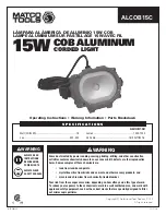 Preview for 1 page of Matco Tools ALCOB15C Installation Manual Operating Instructions Warranty