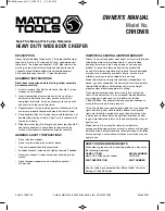 Matco Tools CRHDWB Owner'S Manual предпросмотр