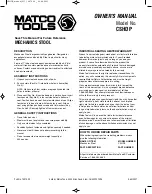 Matco Tools CSHDP Owner'S Manual предпросмотр