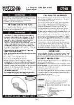 Preview for 1 page of Matco Tools DT4B Operating Instructions Manual