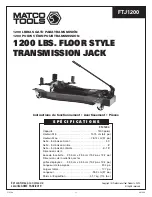 Предварительный просмотр 11 страницы Matco Tools FTJ1200 Operating Instructions Manual