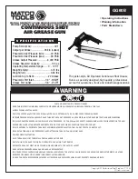 Matco Tools GG60B Operating Instructions Manual preview