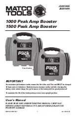 Preview for 1 page of Matco Tools JSB1000 User Manual