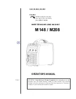 Preview for 1 page of Matco Tools M148 Operator'S Manual