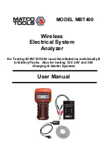 Preview for 1 page of Matco Tools MBT400 User Manual